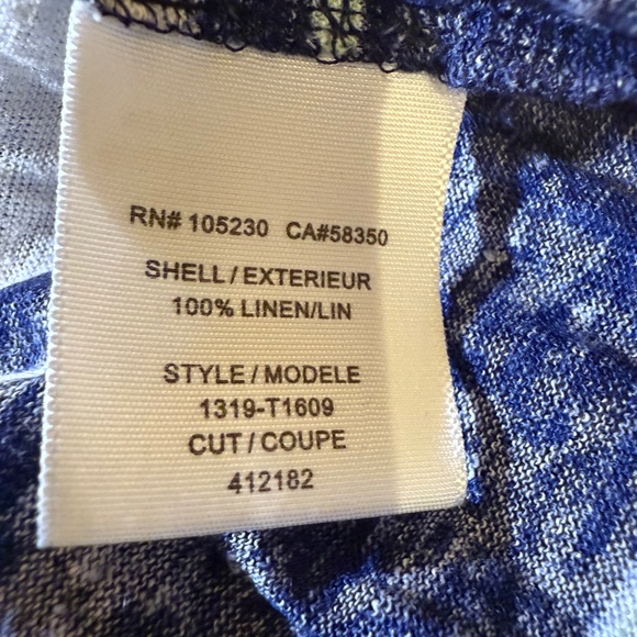 JOIE Carmenella Navy White Striped Linen Tank Top Size Large - Picture 11 of 14